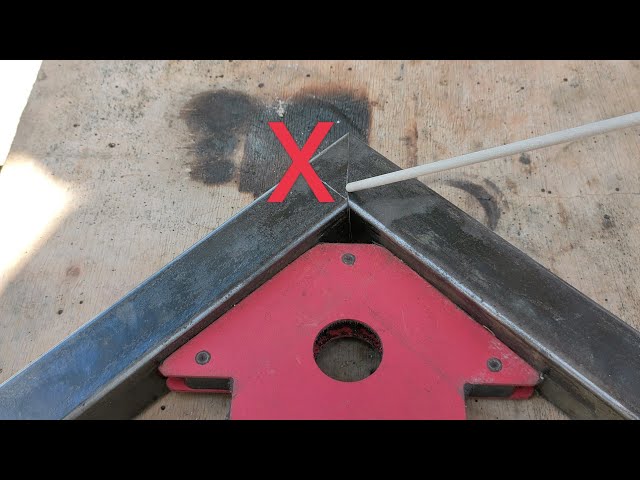 how to weld thin square pipe joints 90 degrees precision for beginners