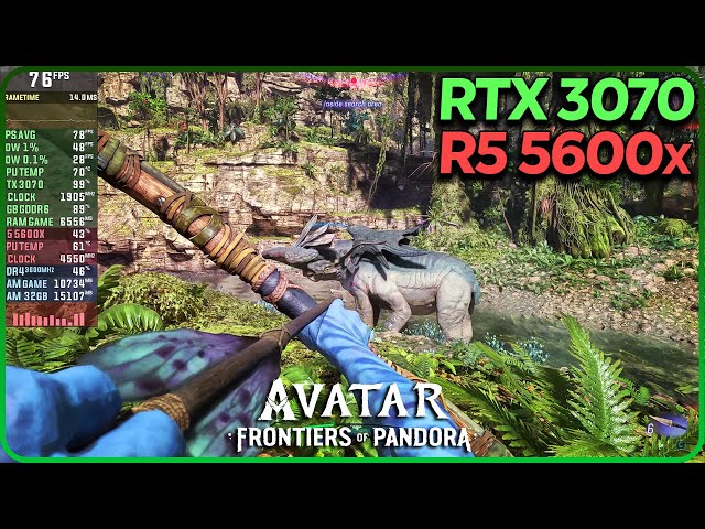 Avatar Frontiers of Pandora RTX 3070 Performance Ultra/High Settings