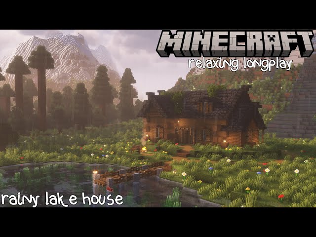 Rainy Lake House - Minecraft Relaxing Longplay (No Commentary) 1.20