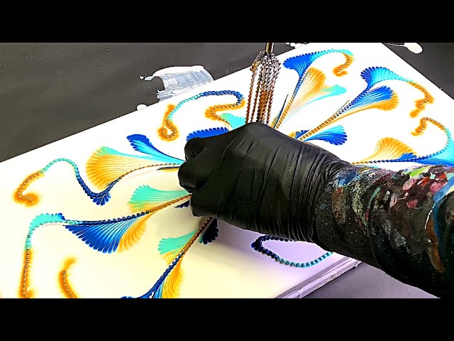 String Pulling CHAINS thru a KEYRING?! Worlds Hottest? Fluid Art / Acrylic Pouring / Wigglz Art!!