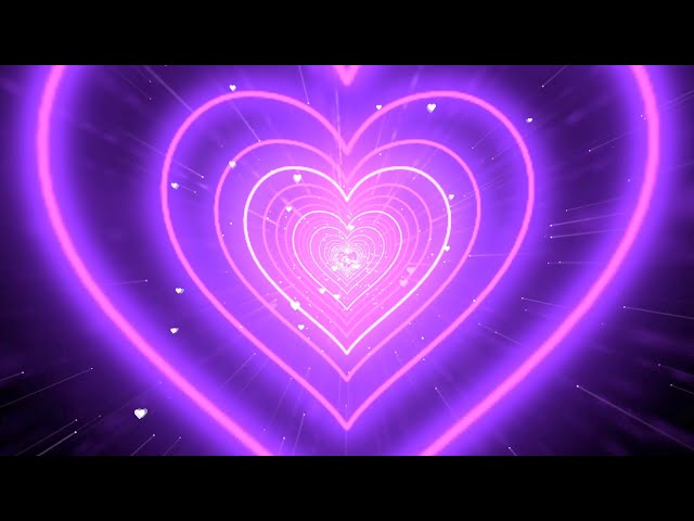 Bg Animation | Heart Tunnel💜Purple Heart Background Loop 8 Hours-SCOK