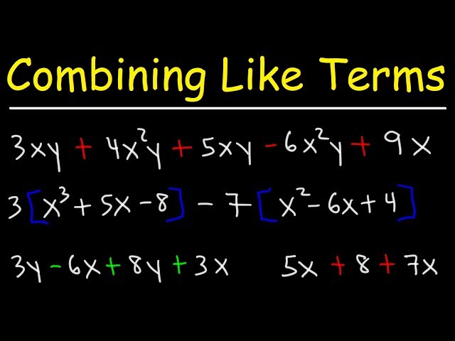 Combining Like Terms Using The Distributive Property - Algebra
