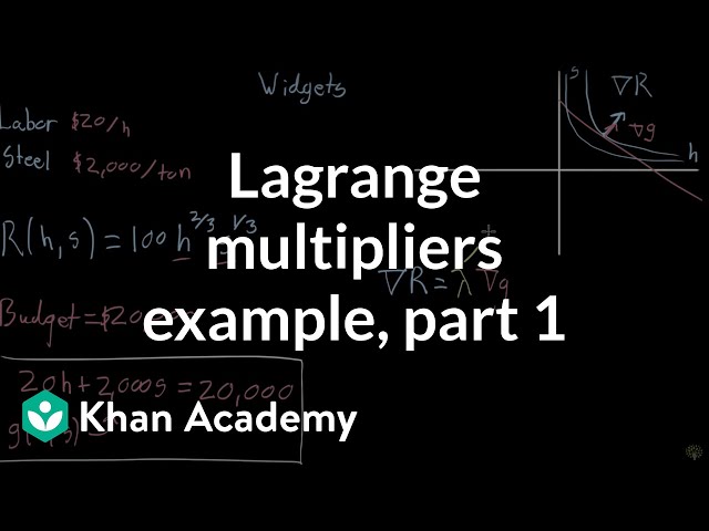 Lagrange multiplier example, part 1