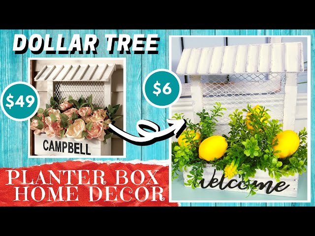 DIY DOLLAR TREE WOOD Planter Box | Country Door Look For Less | Modern Farmhouse | Home Decor