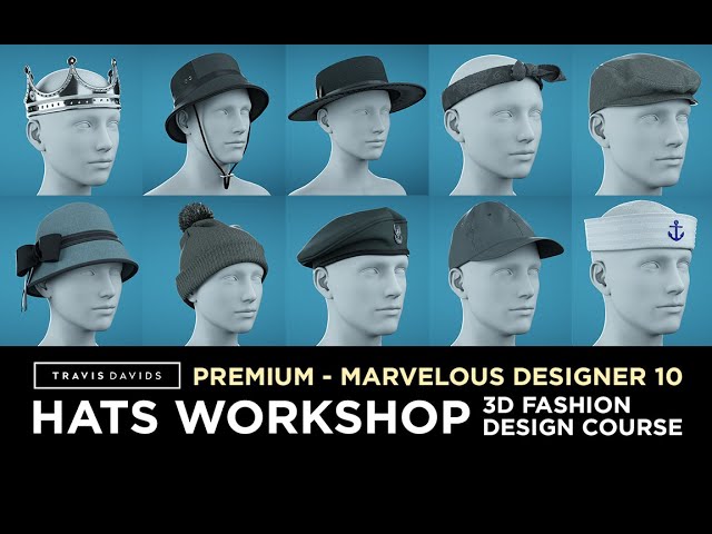 NEW COURSE - Marvelous Designer Hats - 3D Fashion Design - Promo Video
