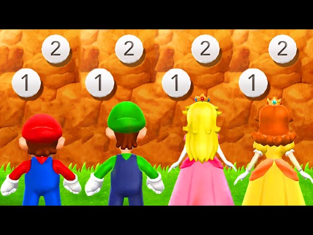 Mario Party 9 - All Minigames - Mario vs Luigi vs Peach vs Daisy (Master CPU)