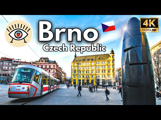 Brno, Czech Republic 4K 👣 "WALKING TOUR" Walking tour with subtitles!