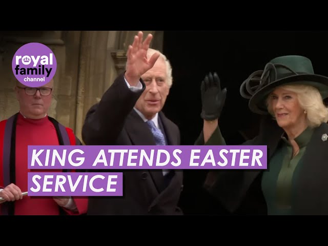 The King and Queen Attend Easter Sunday Church Service
