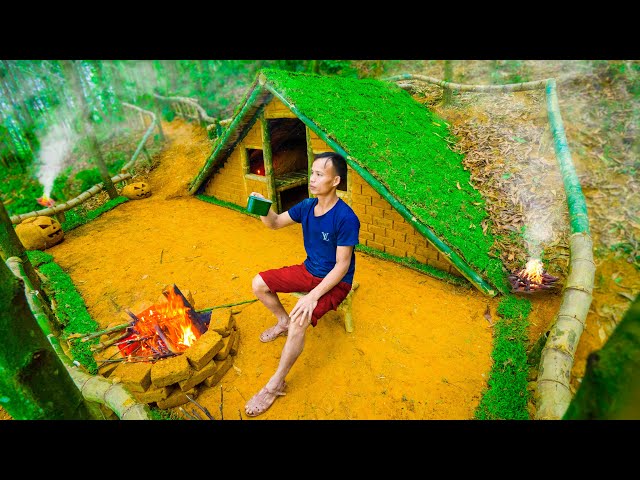 Build Underground House To Survival With A Primitive Skill - Making Bricks
