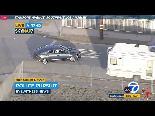 FULL VIDEO: Police chase vehicle near South LA