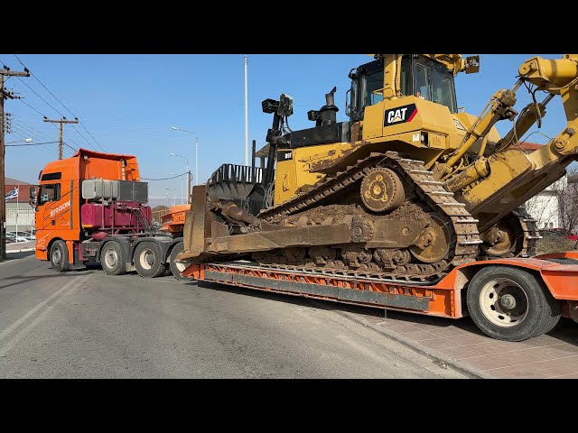 Loading & Transporting The Caterpillar D9T Bulldozer - Sotiriadis/Labrianidis Mining Works - 4k