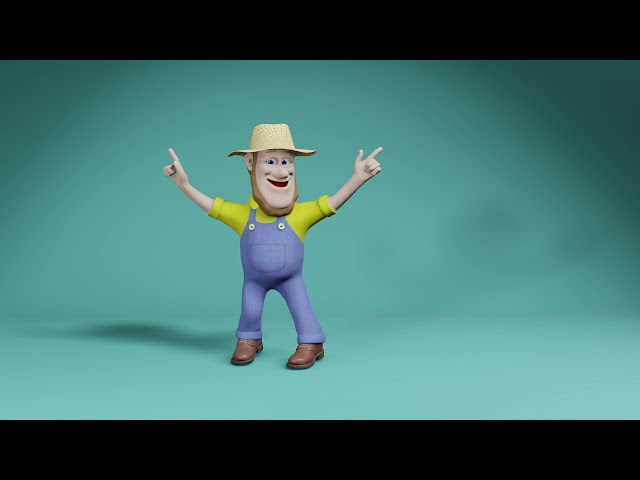 Dancing Farmer 3D Character animation in Blender