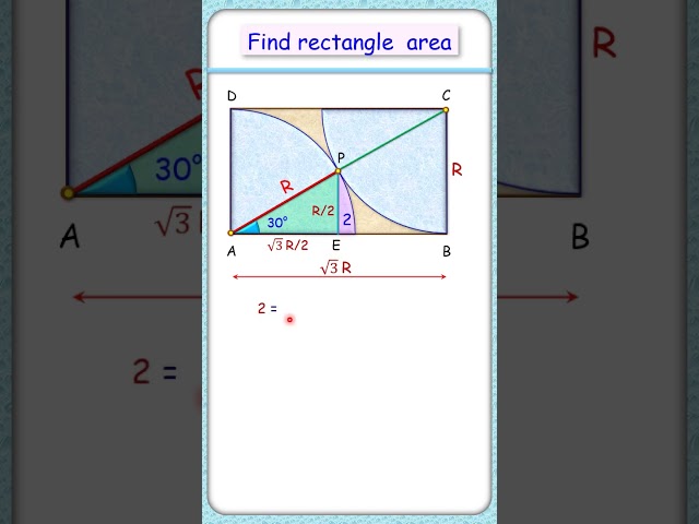 Find area of rectangle  #maths #olympiad #circle #CAT #SSC #GMAT #sat #mathematics # geometry #area