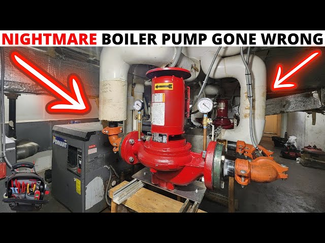 HVAC: NIGHTMARE Commercial Laars Boiler Hydronic Circulating Pump Replacement Gone Wrong (Pump Leak)