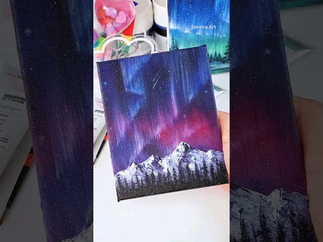 Easy Aurora Acrylic Painting Step By Step #art #painting #shorts