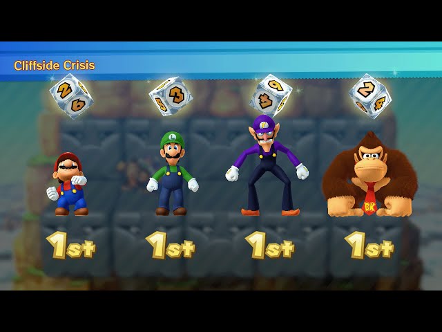 Mario Party 10 - Mario vs Luigi vs Waluigi vs Donkey Kong - Haunted Trail