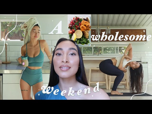 A Wholesome Weekend in my Life | shooting a billboard, meal prep & Yoga