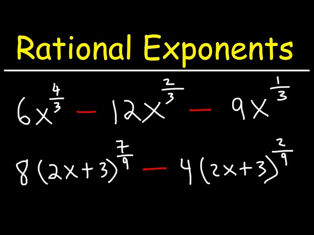Factoring Algebraic Expressions With Rational Exponents - Algebra