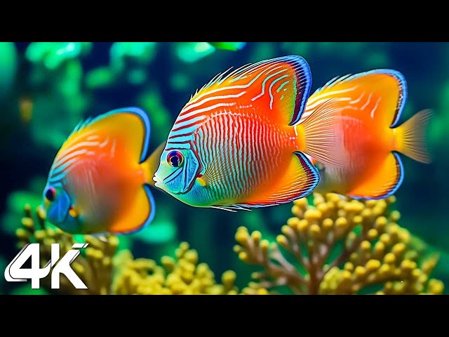 Aquarium 4K VIDEO(ULTRA HD) - Amazing Beautiful Coral Reef Fish, Relaxing Sleep Meditation Music