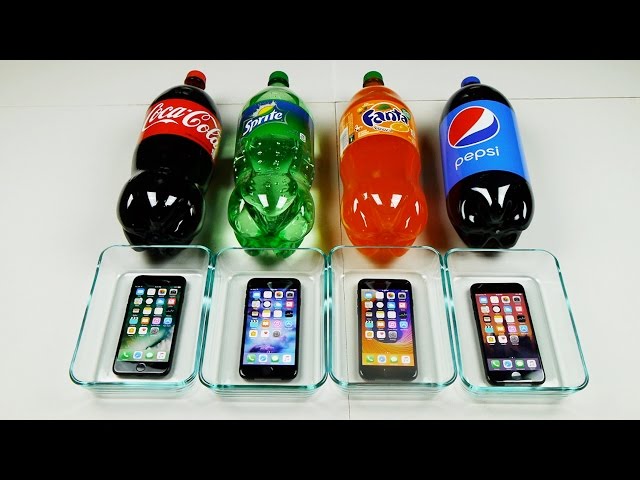 iPhone 7 in Coca-Cola vs Sprite vs Fanta vs Pepsi 24 Hours Freeze Test!