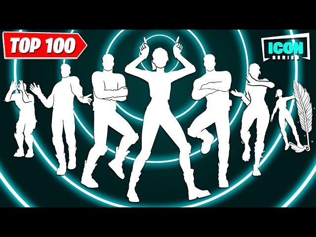 TOP 100 ICON SERIES DANCES & EMOTES IN FORTNITE