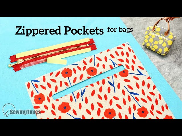 How to sew Zippered Pockets for Bags - Sewing Tips for biginner [sewingtimes]