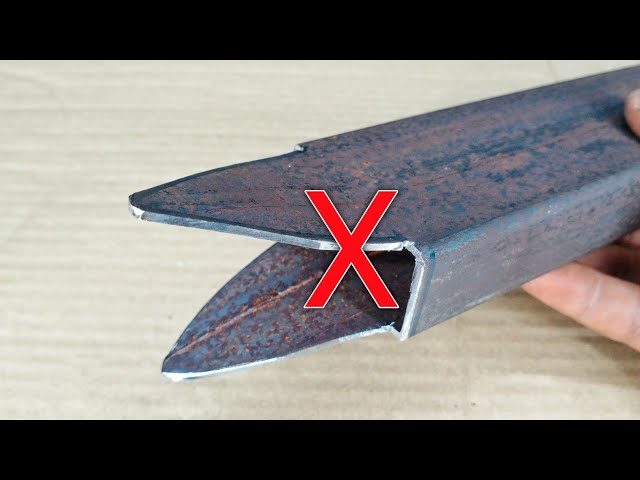 new trick how to cut a square tube and round pipe for a 180 degree joint | welding tricks