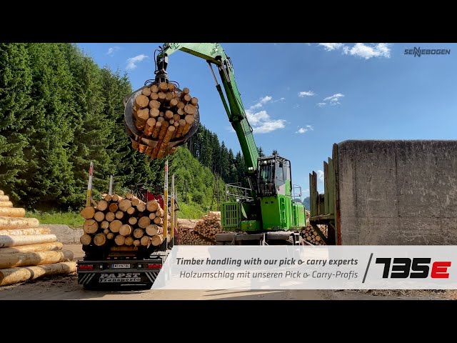 Holzumschlag mit unseren Pick & Carry-Profis - SENNEBOGEN 735 E