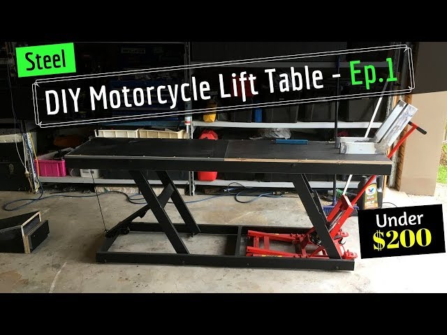 DIY Motorcycle Hydraulic Lift Table - From Old Shelving - Ep.1