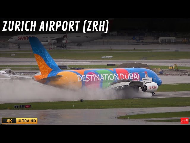 16 Minutes RAINY Plane SPOTTING day | ZURICH Airport Plane Spotting (ZRH/LSZH)