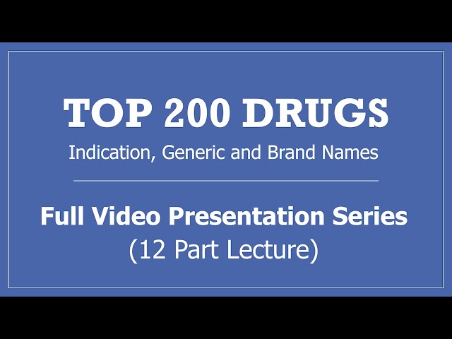 Top 200 Drugs Full Video Presentation Series 12 Part Lecture - PTCB PTCE NAPLEX NCLEX Pharmacy Test