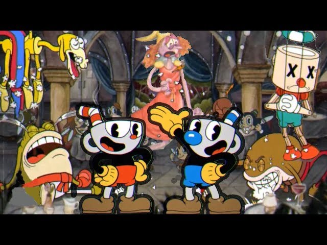 Cuphead All Bosses Knockouts/Losing Animations On Simple Difficulty