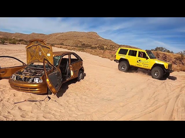 We Dragged This Car 10 Miles Through The Desert!