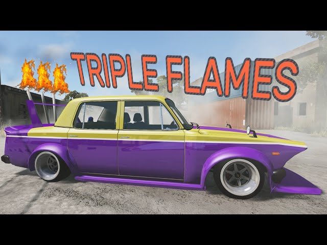 INSANE CAR with TRIPLE FLAMES - BeamNG.drive - Bosozoku Miramar