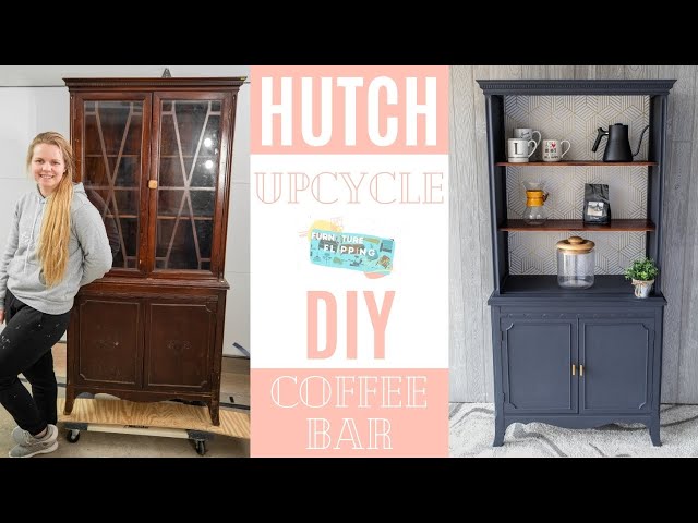 Flipping a Hutch into Modern Coffee Bar | DIY Chalk Paint Upcycle