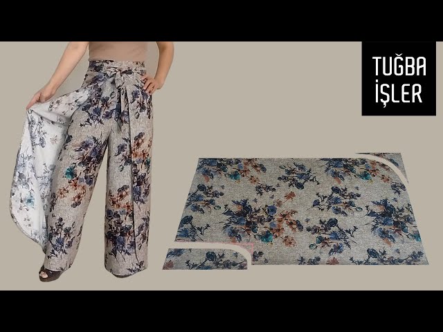 Very Easy Wrap Trouser Cutting and Sewing | Tuğba İşler