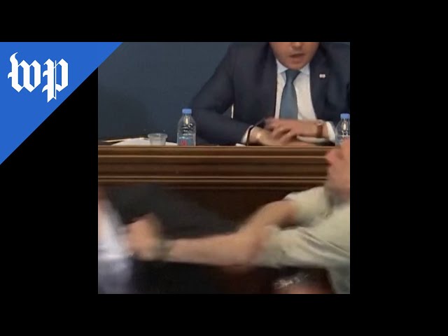 Georgian lawmakers brawl over foreign agent bill