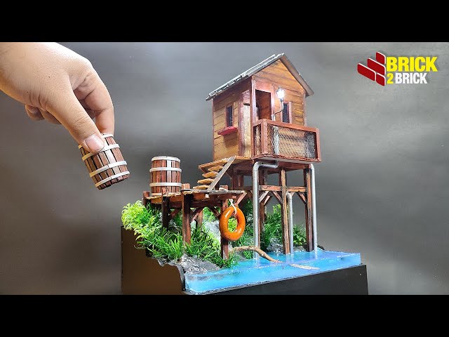 HOW TO MAKE MINIATURE FISHING SHACK REALISTIC #miniature #diyprojects