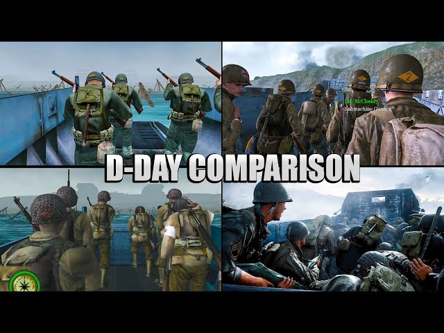 D-DAY MISSION GAMEPLAY COMPARISON【4Kᵁᴴᴰ 60ᶠᵖˢ】MEDAL OF HONOR vs CALL OF DUTY 2 vs CALL OF DUTY WWII