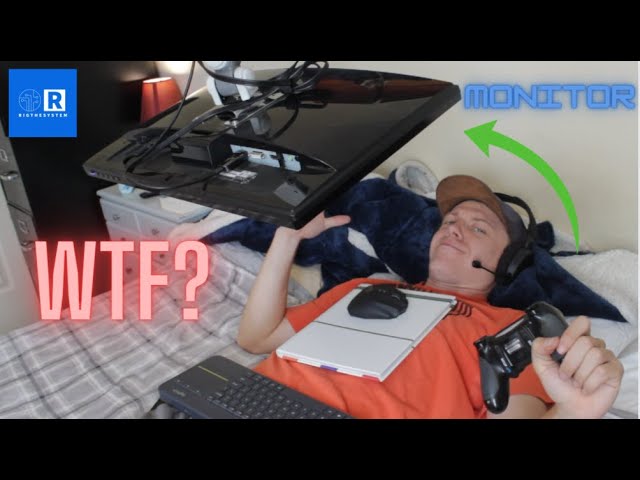 Better than a ceiling mount! Bed gaming setup | HUGE monitor arm
