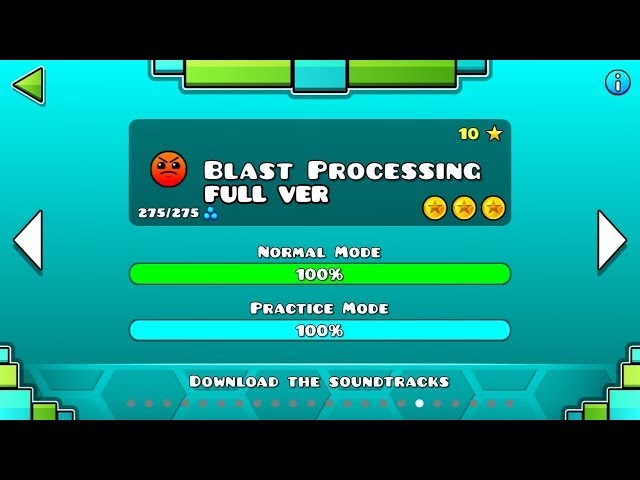 Geometry Dash - Blast Processing (FULL VER) All Coin / ♬ Partition
