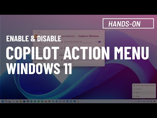 Turn ON or OFF Copilot Taskbar actions menu on copy on Windows 11