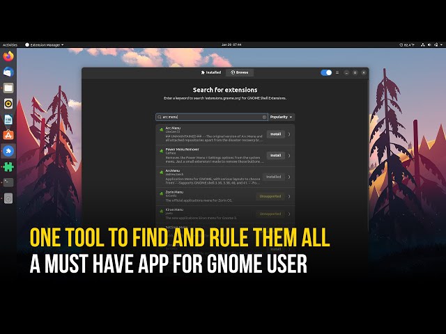 GNOME Shell Extension Manager - Search, Install, and Remove GNOME Extensions in One App