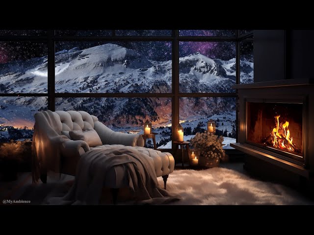 💤 Nighttime Coziness: Fireplace Ambience with a Subtle Warm Backdrop