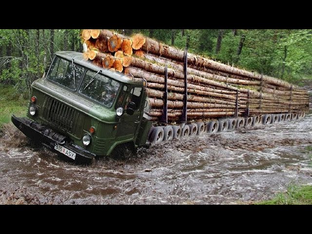 Amazing Dangerous Transport Skill Operations Oversize Truck | Heavy Equipment Log Wood Truck Fails
