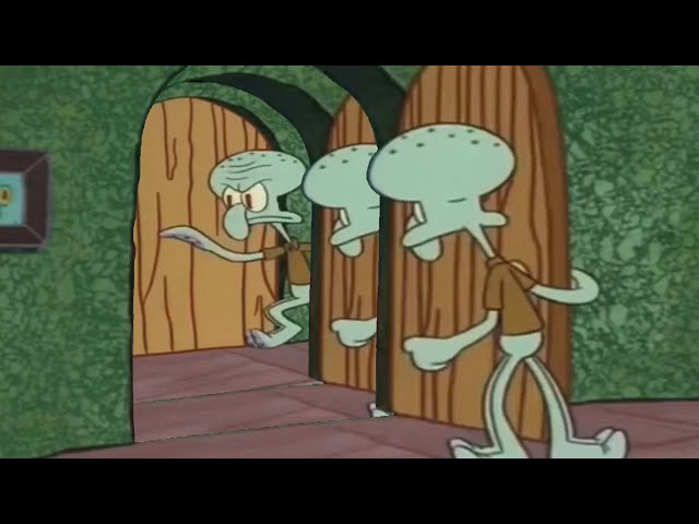 Squidward slams door but it gets faster