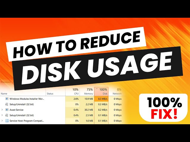 How To Fix Disk Usage 100% | Reduce Disk Usage Windows 10/11