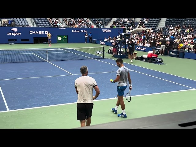 Djokovic vs Khachanov US Open 2023 practice