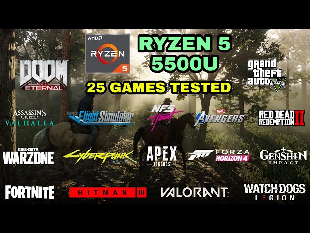 Ryzen 5 5500U Vega 7 Test in 25 Games in 2021 | HP 15S-EQ2040AU
