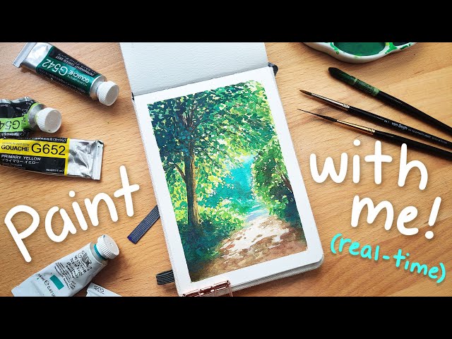 Creating A Lush Gouache Landscape 🎨🌿 Paint Along With Me In Real-time!